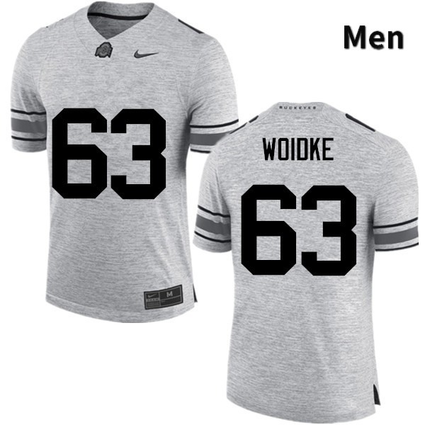 Ohio State Buckeyes Kevin Woidke Men's #63 Gray Game Stitched College Football Jersey